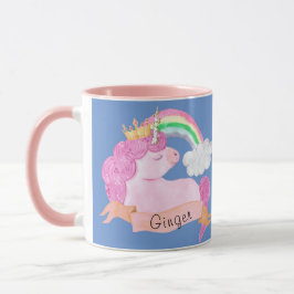 🌈 Rainbow Unicorn Individuelle Name Tasse