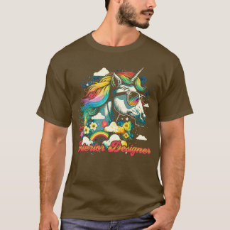 Rainbow Unicorn Innenarchitekt T-Shirt