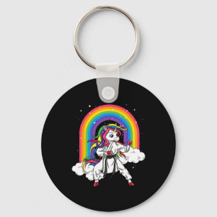 Rainbow Unicorn Karate Taekwondo Mixed Martial Art Schlüsselanhänger