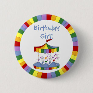 Rainbow Unicorn Karousel Geburtstag Button