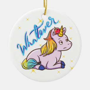 Rainbow Unicorn Keramik Ornament