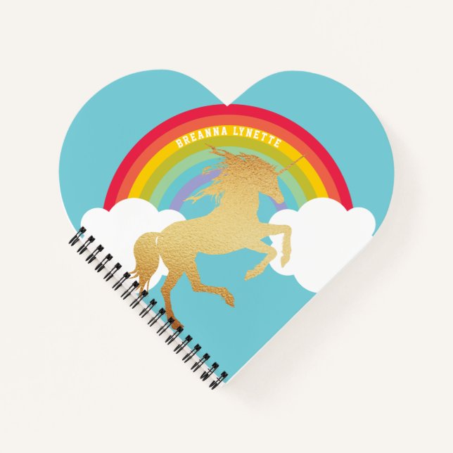 Rainbow Unicorn Kinder Notizbuch (Vorderseite)
