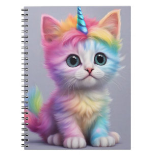 Rainbow Unicorn Kitten Notizblock