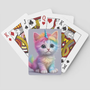 Rainbow Unicorn Kitten Spielkarten
