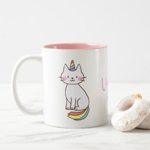 Rainbow Unicorn Kitty Zweifarbige Tasse