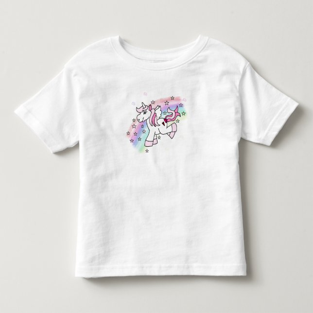 Rainbow Unicorn Kleinkind T-shirt (Vorderseite)