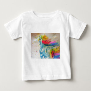 Rainbow Unicorn Kleinkinder Wasserfarben Kunst T S Baby T-shirt