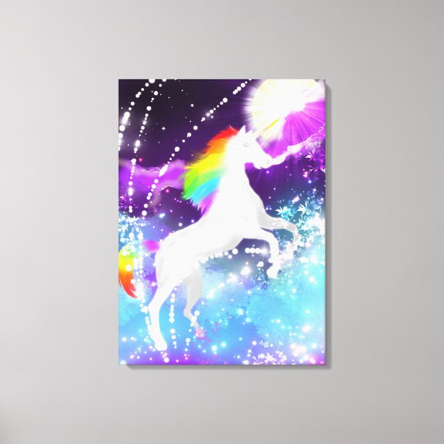 Rainbow Unicorn Leinwanddruck (Vorderseite)