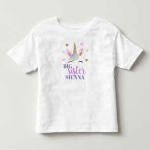 Rainbow Unicorn Liebe Herz Große Schwester Person Kleinkind T-shirt