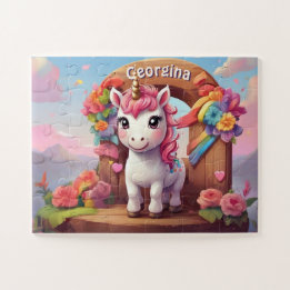 Rainbow Unicorn Magic Personalisiert Puzzle