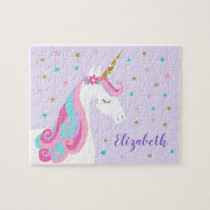 Rainbow Unicorn Magischer Glitzer Lila Puzzle