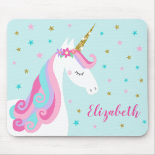 Rainbow Unicorn Magischer Glitzer Mousepad