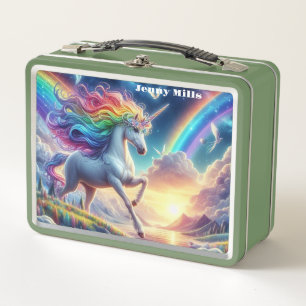 Rainbow Unicorn Metall Brotdose