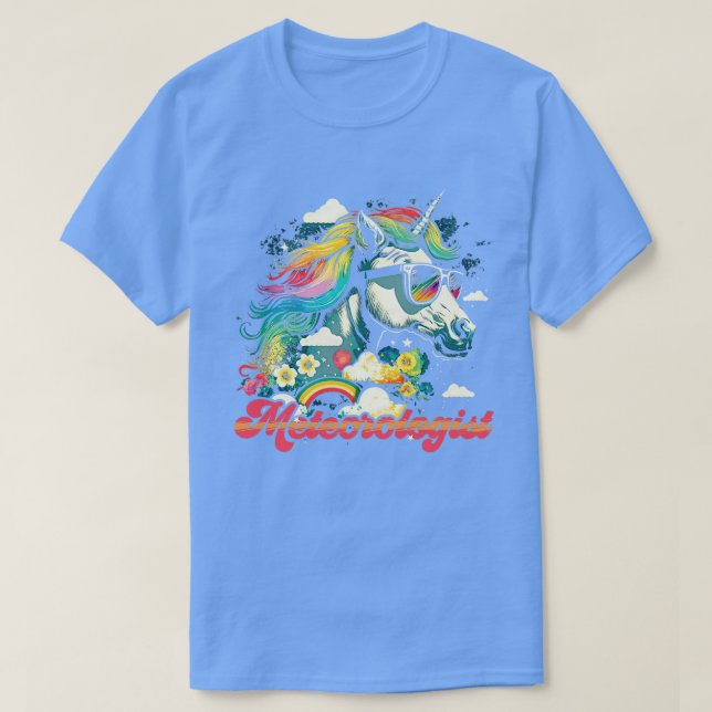 Rainbow Unicorn Meteorologe T-Shirt (Design vorne)