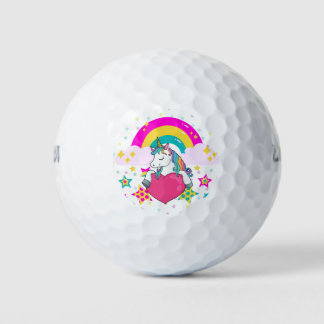 Rainbow Unicorn mit Sternen Golfball