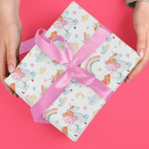 Rainbow Unicorn Muster Geschenkpapier