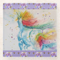 Rainbow Unicorn Niedlich Girls Lila Pansy Unterset