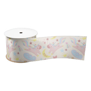 Rainbow Unicorn Niedlich Pastel fröhlich Satinband