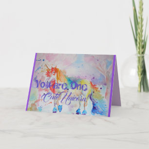 Rainbow Unicorn niedliche Geburtstag Card Karte