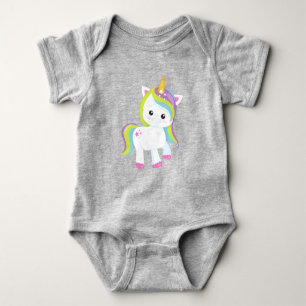 Rainbow Unicorn, Niedliches Einhorn, Magic Unicorn Baby Strampler