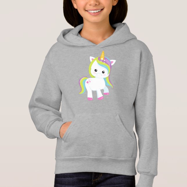 Rainbow Unicorn, Niedliches Einhorn, Magic Unicorn Hoodie (Vorderseite)