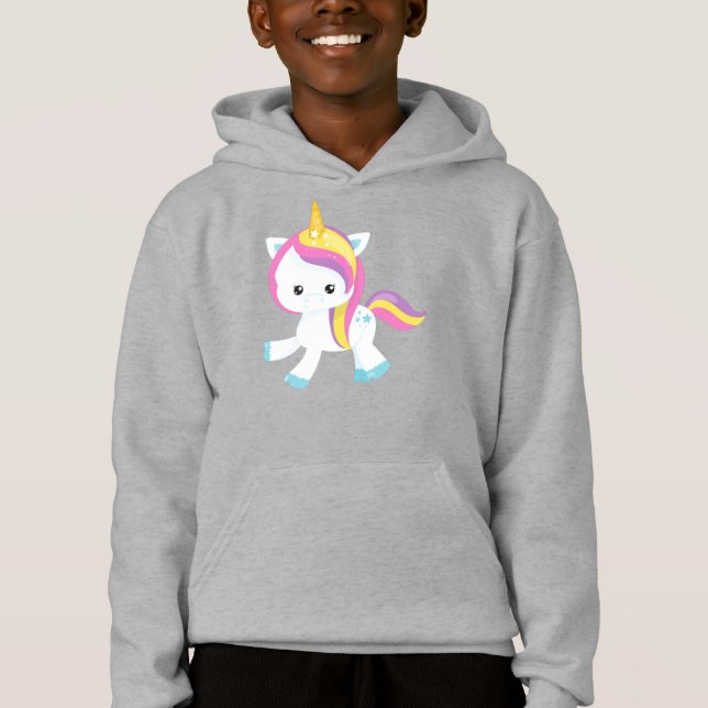 Rainbow Unicorn, Niedliches Einhorn, Stern, Magisc Hoodie (Vorderseite)
