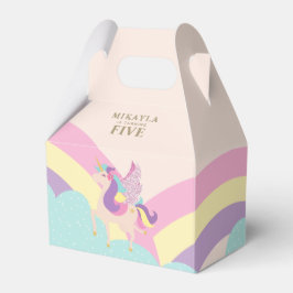 Rainbow Unicorn Niedliches Personalisiertes Gable Geschenkschachtel