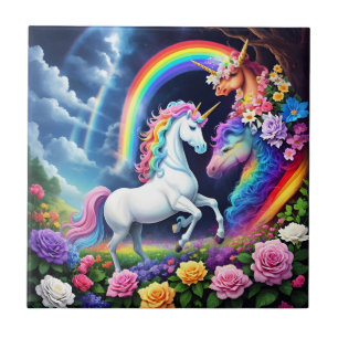 Rainbow Unicorn One Fliese