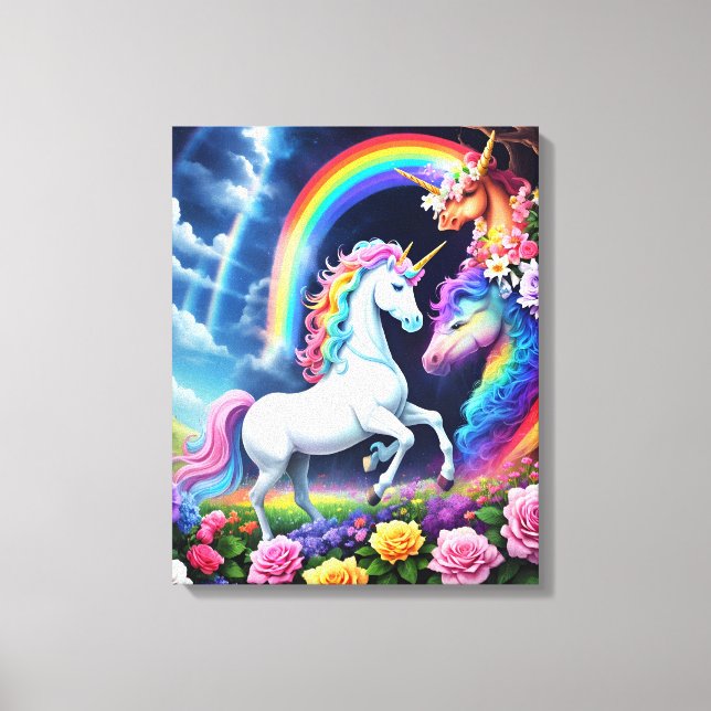 Rainbow Unicorn One Leinwanddruck (Vorderseite)