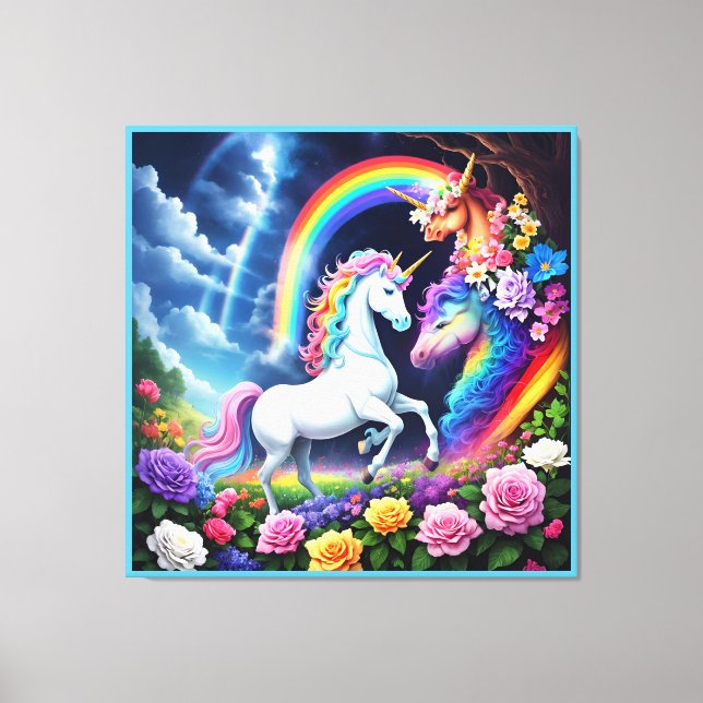 Rainbow Unicorn One Leinwanddruck (Vorderseite)