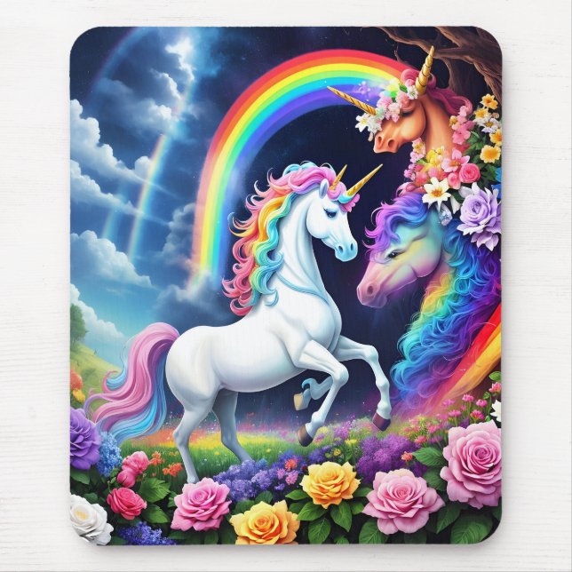 Rainbow Unicorn One Mousepad (Vorne)
