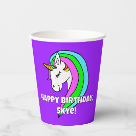 Rainbow Unicorn Pappbecher