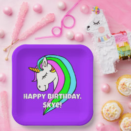 Rainbow Unicorn Pappteller