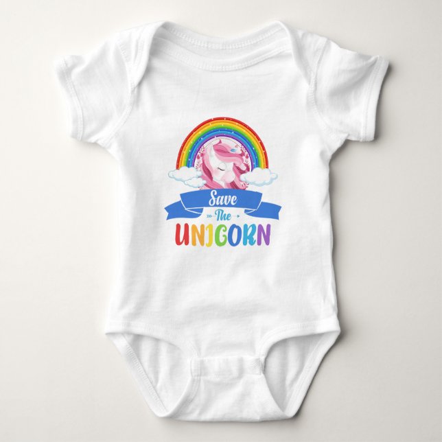 Rainbow Unicorn Party Baby Bodysuit Baby Strampler (Vorderseite)
