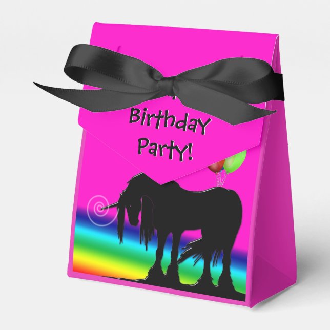 Rainbow Unicorn-Party Geschenkschachtel (Vorderseite)