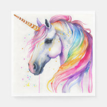 Rainbow Unicorn Party Plate Wasserfarbdesign