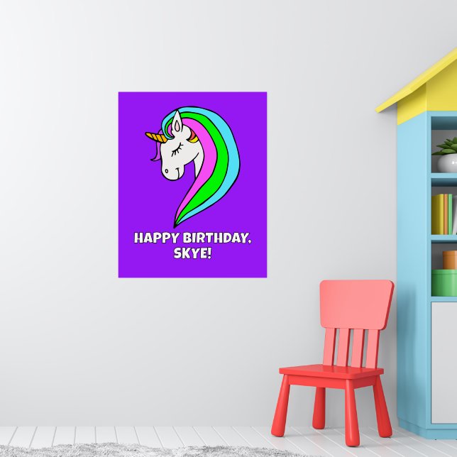 Rainbow Unicorn-Party Poster (Kinderzimmer 1)