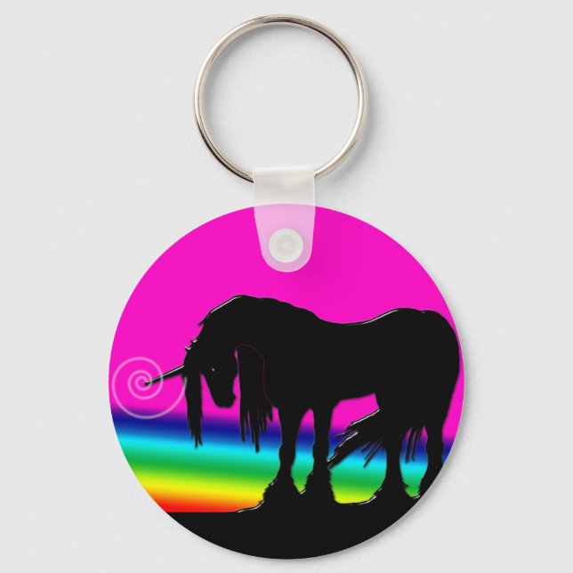 Rainbow Unicorn-Party Schlüsselanhänger (Vorderseite)