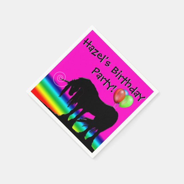 Rainbow Unicorn-Party Serviette (Ecke)