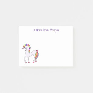 Rainbow Unicorn Personalisiert Post-it Klebezettel