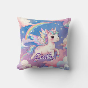 Rainbow Unicorn Personalisiert Square Kissen