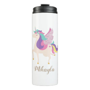 Rainbow Unicorn Personalisiert Thermosbecher