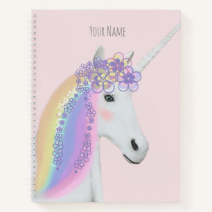 Rainbow Unicorn Personalisierter Name Notebook Notizbuch