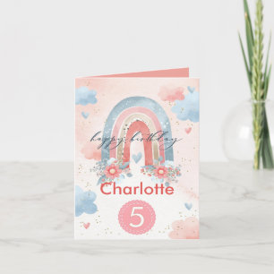 Rainbow Unicorn Personalisiertes Zeitalter Lila Karte