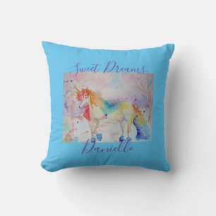 Rainbow Unicorn Pink Girls Sweet Dreams Cushion Kissen