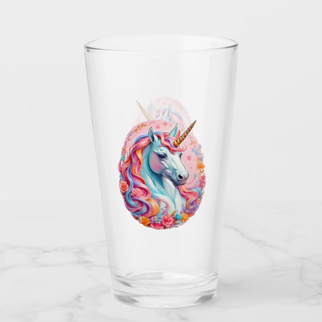 Rainbow Unicorn Pink Shade Glas (Vorderseite)