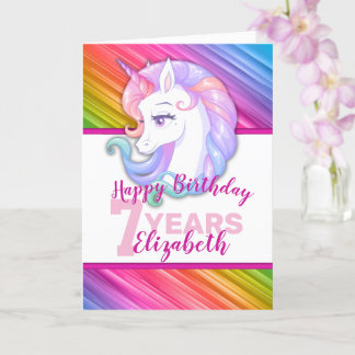 Rainbow Unicorn Pony Girl Geburtstagskarte Karte