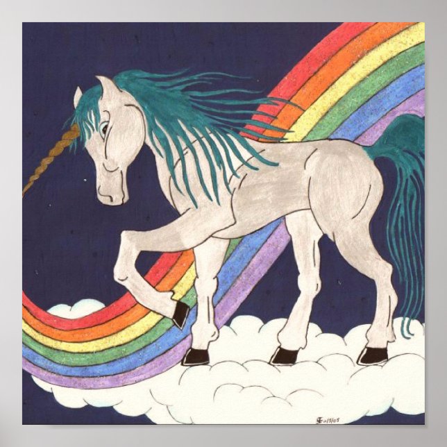 Rainbow Unicorn Poster (Vorne)