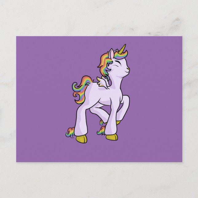 Rainbow Unicorn! Postkarte (Vorderseite)
