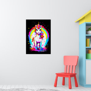 Rainbow Unicorn Postkarte Poster